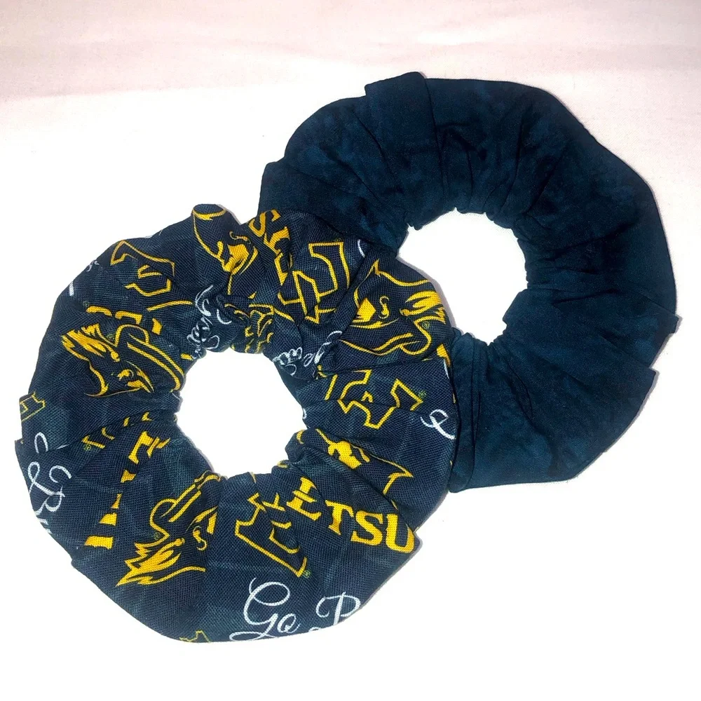 Navy Blue ETSU Hair Scrunchies Set